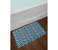 Grunge Half Rounds Motif Bath Mat