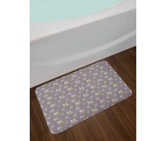 Vintage Botanical Pattern Bath Mat