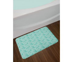 Monochrome Flower Petals Art Bath Mat