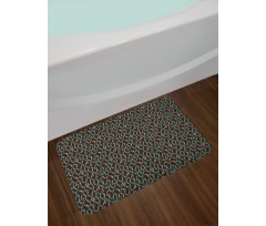 Nostalgic Pattern of Circles Bath Mat