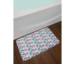 Exotic Abstract Leaves Bath Mat