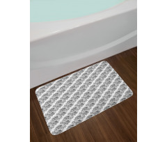 Vintage Outline Floral Motif Bath Mat