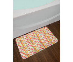 Watercolor Flowers Berries Bath Mat