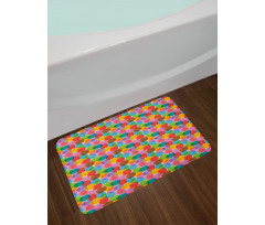 Grunge Vibrant Motif Bath Mat