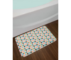 Minimal Ornamental Leaf Art Bath Mat