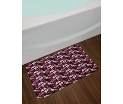 Vintage Exotic Flowers Bath Mat