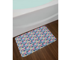 Leaves and Bird of Heaven Bath Mat