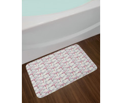 Roses and Flamingos Bath Mat