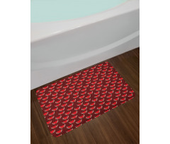 Hearts and Leafy Branches Bath Mat