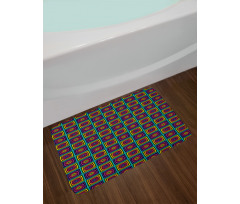 Nested Square and Circles Bath Mat