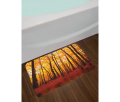 Autumn Forest Trees Bath Mat