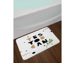 Encouraging Phrase Leaf Bath Mat