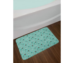 Sailor Birds Boats Anchors Bath Mat