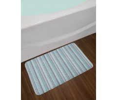 Dot Rhomb and Heart Lines Bath Mat