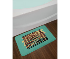 Wine Grapes Types Bottle Bath Mat