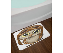 Pilot Hat Big Eyes Comic Bath Mat