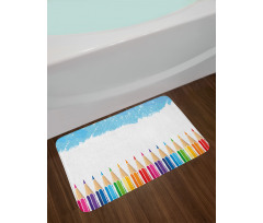 Multicolor Gradient Pencils Bath Mat