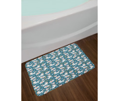 Rainbow Pony Floral Art Bath Mat