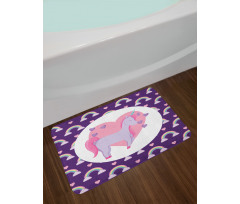 Pony Hearts Rainbows Bath Mat