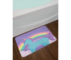 Nursery Rainbow Pony Art Bath Mat