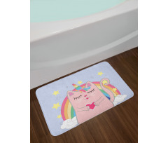 Cat Heart Kitten Art Bath Mat