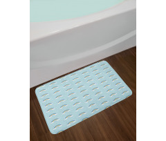 Simplistic Nursery Clouds Bath Mat