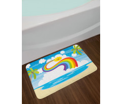 Cartoon Sun Holiday Bath Mat