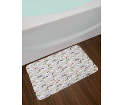 Nursery Theme Clouds Bath Mat