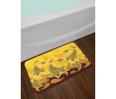 Turkish Floral Ornaments Bath Mat