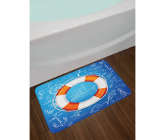 Palm Tree Island Octopus Bath Mat