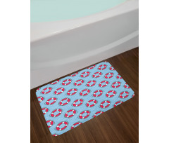 Lifebuoys in Ocean Bath Mat