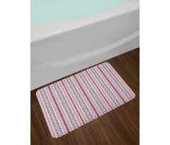 Geometric Kente Stripes Motif Bath Mat