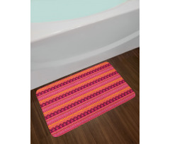 Abstract Tribal Style Motif Bath Mat