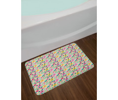 Doodle Peonies Berries Leaves Bath Mat