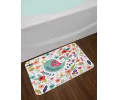 Ornate Bird and Flowers Bath Mat