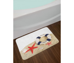 Shells Starfishes Sea Bath Mat