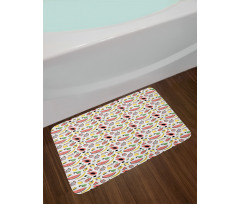 Tasty Food Doodle Bath Mat