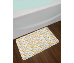 Monochrome Fruit Sketch Art Bath Mat