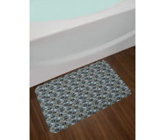 Retro Botanical Elements Bath Mat