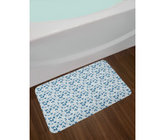 Modern Roses on Polka Dots Bath Mat