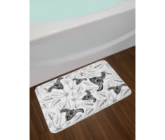 Leaves and Water Caltrop Bath Mat