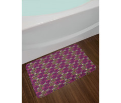 Doodle Circles and Waves Bath Mat