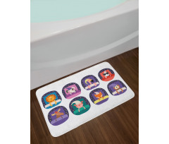 Pattern Sleeping Animal Bath Mat