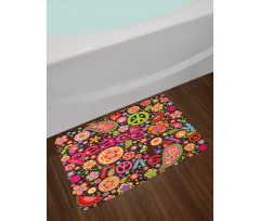 Hippie Paisley Leaves Bath Mat