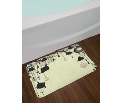 Diamonds Forks Spoons Bath Mat