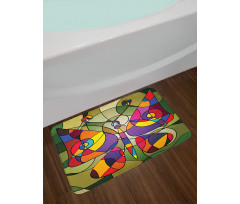 Abstract Butterfly Art Bath Mat