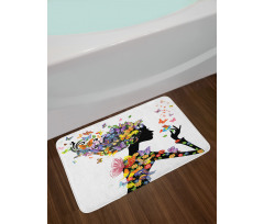 Flowers with Butterfly Bath Mat