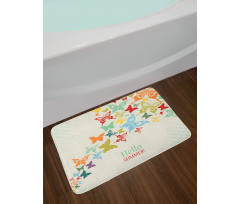 Butterfly Dots Timber Bath Mat