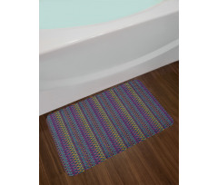 Folkloric Abstract Zigzags Bath Mat