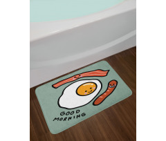 Morning Egg Sausages Bath Mat